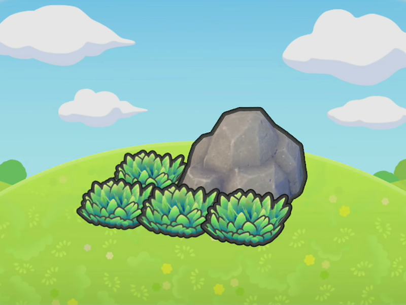 Hautes herbes près d'un rocher