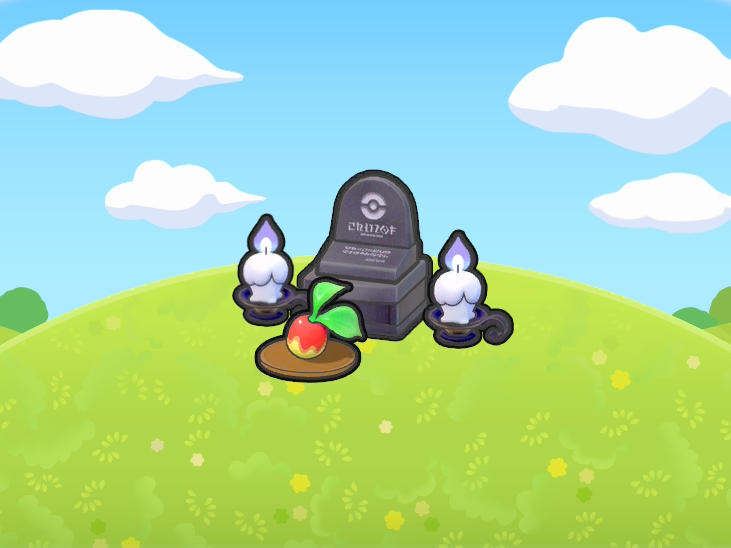 Pierre tombale sinistre avec offrande