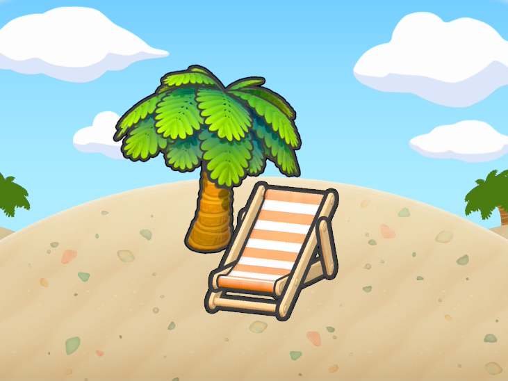 Chaise de plage sous un arbre