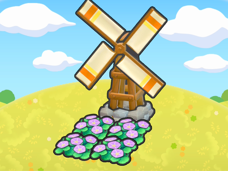 Parterre de fleurs venteux